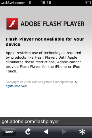 Flash et iPhone ne font pas bon ménage